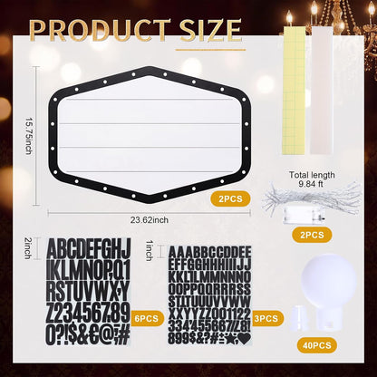 Aurelema 2 Pack 23.6'' LED Wedding Bottle Service Sign, Lighting Entrance Props for Bridal Party, Nightclub Reception Light up Signs with Letters Waterproof Engagement Banquet Birthday(Classic,Black)
