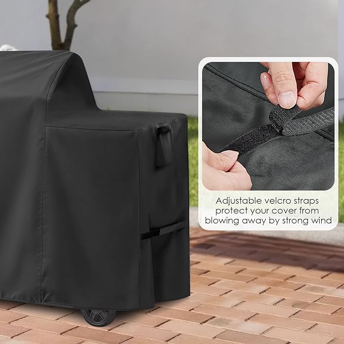 Grill Cover for Traeger Woodridge Pro/Elite, 600D Waterproof Cover for Traeger Woodridge Grill, Pellet Smoker Grill Covers Accessory, 68" L x 28" W x 46" H