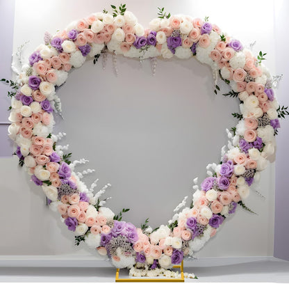 Heart Shape Wedding Metal Arch Backdrop Gold Flower Balloon Arbors Stand for Wedding Birthday Party, Graduation Decorations and Baby Shower 2M