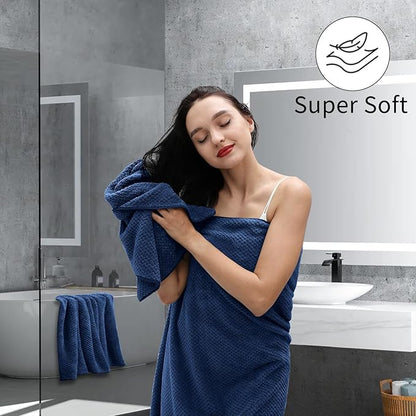 Hand Towels Set 2 Pack-16“x31”,Ultra Soft Microfibers Bathroom Towel Set Highly Absorbent Quick Dry Luxury Premium Towel Lightweight Durable Hand Towel Collection for Hotel Spa Gym Kitchen,Navy