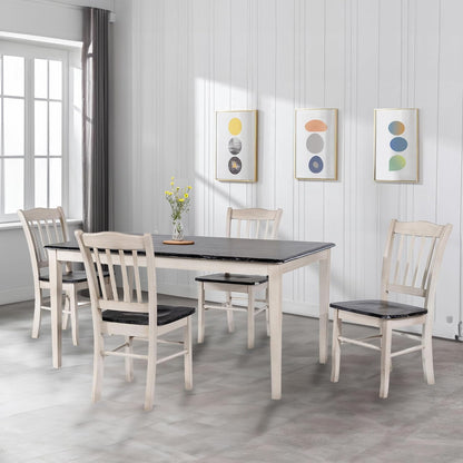 Boraam Shaker Rectangular Wood Dining Table - European Black Ash/Antique White