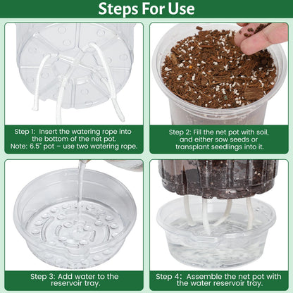 Bluepro Self Watering Pots for Indoor Plants, 4/5/6.5 Inch, 18-Pack