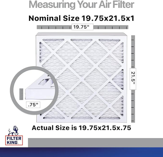 Filter King 19.75x21.5x1 Air Filter | 4-PACK | Carbon MERV 8 HVAC Pleated A/C Furnace Filters | MADE IN USA | Actual Size: 19.75 x 21.5 x .75"