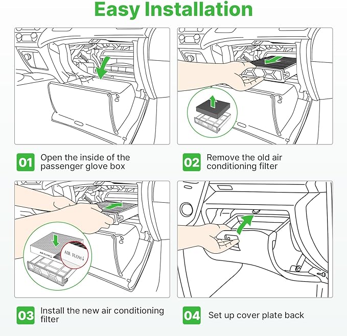 Engine+Cabin Air Filters Set Fit for 2011-2016 Hyundai Elantra 1.8L, 2014-2017 Elantra Gt L4 2.0L, 2014-2018 Kia Forte5 2.0L Engine Air Filter Replacement Accessories CF10728 28113-3X000