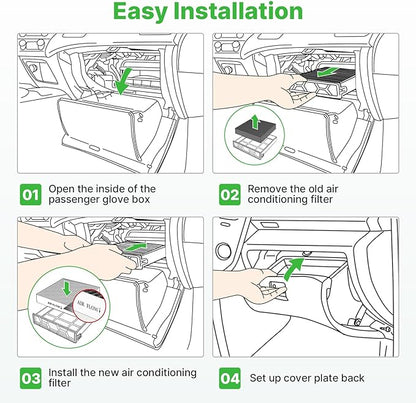 Engine+Cabin Air Filters Set Fit for 2011-2016 Hyundai Elantra 1.8L, 2014-2017 Elantra Gt L4 2.0L, 2014-2018 Kia Forte5 2.0L Engine Air Filter Replacement Accessories CF10728 28113-3X000