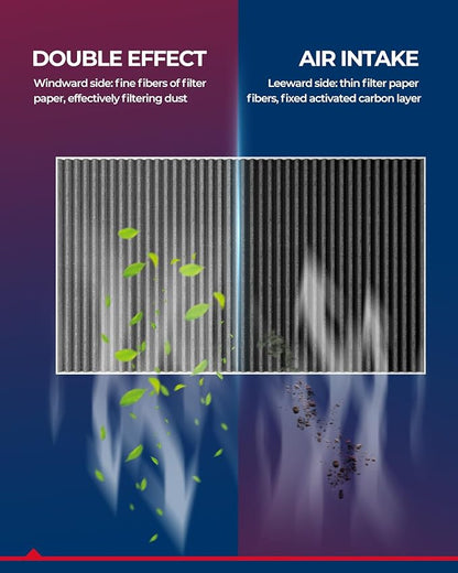 KAX Cabin Air Filter with Activated Carbon, CF11775 Replacement for Fusion 2013-2020, Edge 2015-2023, MKZ 2013-2020, Nautilus 2019-2023, Continental 2017-2020