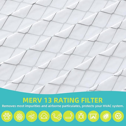 2 Pack 413 Air Filter Compatible with AprilAire Whole House Air Purifiers Model 1410, 1610, 2410, 2416, 3410, 4400, 2140 - MERV 13, Size:16x25x4