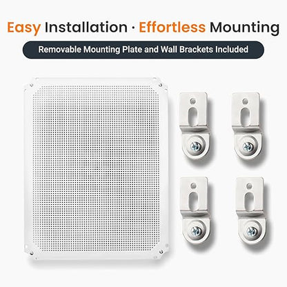 QILIPSU Waterproof Junction Box IP67 Outdoor Plastic Electrical Project Enclosure Weatherproof with Mounting Plate, Wall Brackets, Hinged Grey Cover 20"x16.1"x7.9"
