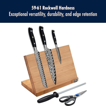 Henckels Compass Damascus 6-pc Magnetic Easel Damascus Knife Set