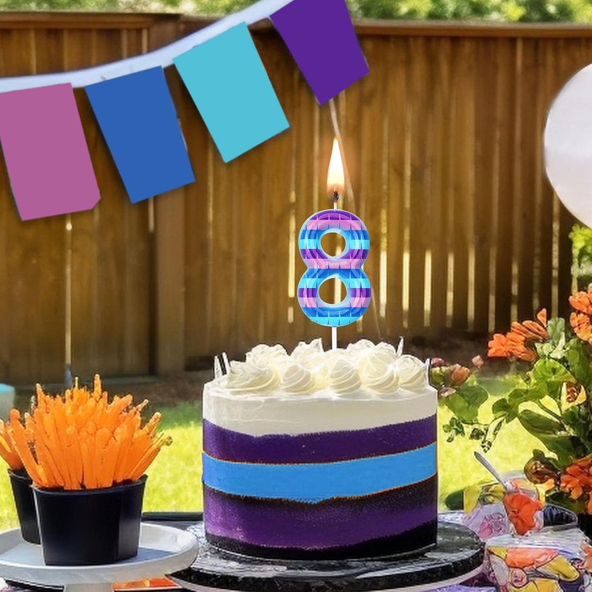 Conelist Video Game Birthday Candles Piñata Gaming Party Candle Numeral Cake Topper for Kids Battle Boys Birthday Decoration Gaming and Video Game Party Decoration Supplies(Number 8)