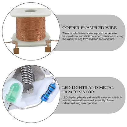Electromagnetic Power Relay, 8-Pin 10 AMP 24V AC Relay Coil with Socket Base, LED Indicator, DPDT 2NO 2NC - MY2NJ [Applicable for DIN Rail System]