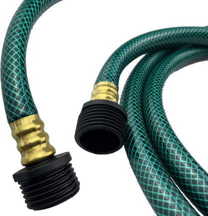 PVC Garden Hose 1/2 Inch, Flexible Water Hose with Male and Female Fittings, No Leaking, Heavy Duty, for Household, Outdoors, Lawns, Patio (2 FT, Green, Plastic Fittings)