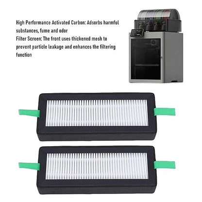 WALFRONT 2 Pcs Air Filter 3D Printer Filter 3D Printer Combo Replacement for Bambu Lab Printers Particulate Air 13 and Activated Carbon Combo