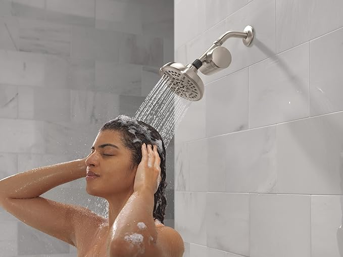 Delta Faucet Clarifi Standard Shower Filter Attachment with Filter, Shower Water Filter, Shower Head Filter, Spotshield Nickel 7SF100-SN