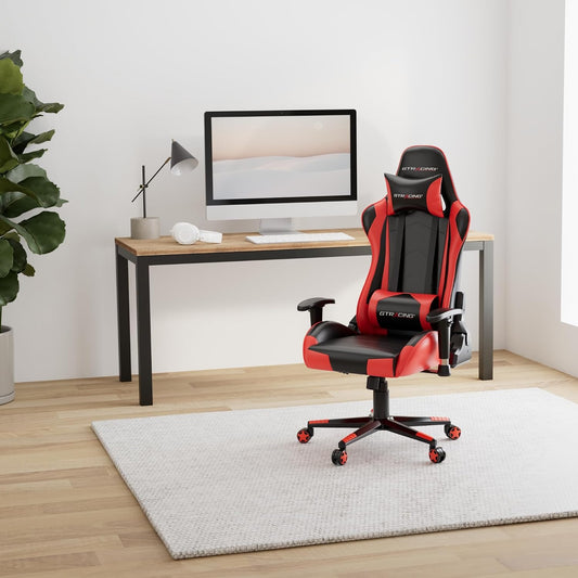 GTRACING Gaming Chair Racing Office Computer Ergonomic Video Game Chair Backrest and Seat Height Adjustable Swivel Recliner with Headrest and Lumbar Pillow Esports Chair (Red)