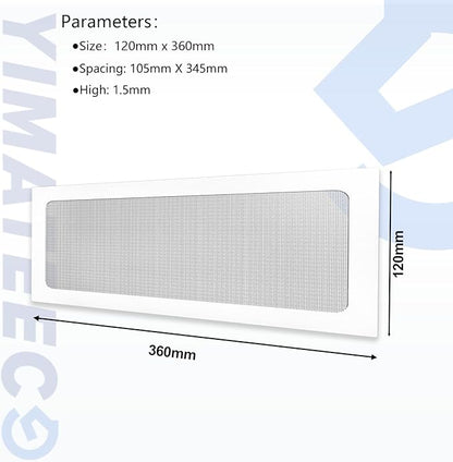 Dust Filter PC 360mm x 120 mm Magnetic Fan Dust Mesh Filter for Computer Cooler Fan/PSU/Routers, PVC 50 Mesh PC Case Screen Dustproof Vent Filter Cover Fan Grills (PVC, 120 * 360mm, 2pcs, White)