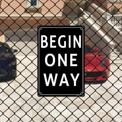 12x16" Begin One Way Parking Lot Sign - High-Intensity Grade Aluminum, Weatherproof & Fade-Resistant, Ideal for Outdoor & Indoor Use - Curbside Sign