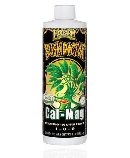 FoxFarm BushDoctor Cal-Mag - Liquid Calcium & Magnesium Supplement, Prevents Blossom End Rot & Tip Burn - Formula with 3% Calcium, 0.9% Magnesium for Gardening- NPK 1-0-0 (Pint)