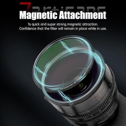 7artisans Nano Magnetic Filter UV Filter ND Light Reduction Filter/CPL Polarization Filter/GND Gradient Filter/Black Mist 1/4 Portrait Photography Filter Suitable for Lens(72mm ND64)