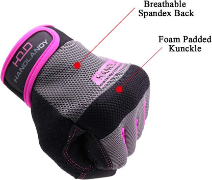HANDLANDY Women Safety Work Gloves Utility Touch Screen Working Grip Glove for Yardwork Gardening Breathable Mechanic Gloves