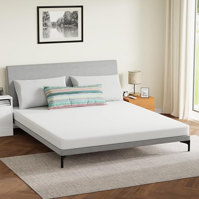 FDW 5 Inch Gel Memory Foam Mattress Medium-Firm Mattress for Pressure Relief & Cooler Sleep Mattress for Kid Adults CertiPUR-US Certified Mattress in a Box,California King