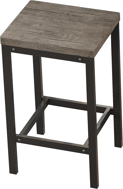 Harper & Bright Designs 4-Piece Dining Table Set, 60.2" L Solid Wood Dining Table with 3 Stools and Metal Frame for Kitchen Dining Room, Grey Brown