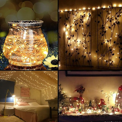 Decute 300Led 99FT Copper Wire Christmas Fairy String Lights Dimmable with Remote Control Starry Lights with UL Cerficated Decorative for Party Wedding Bedroom Yard Christmas Tree Warm White