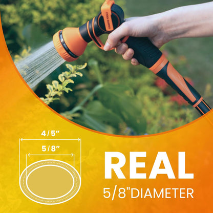 Giraffe Tools Garden Leader Hose 15ft x 5/8", Short Water Hose Heavy Duty, Flexible, Lightweight Hybrid Hose with Swivel Handle, Double Female Fittings, Burst 600 PSI