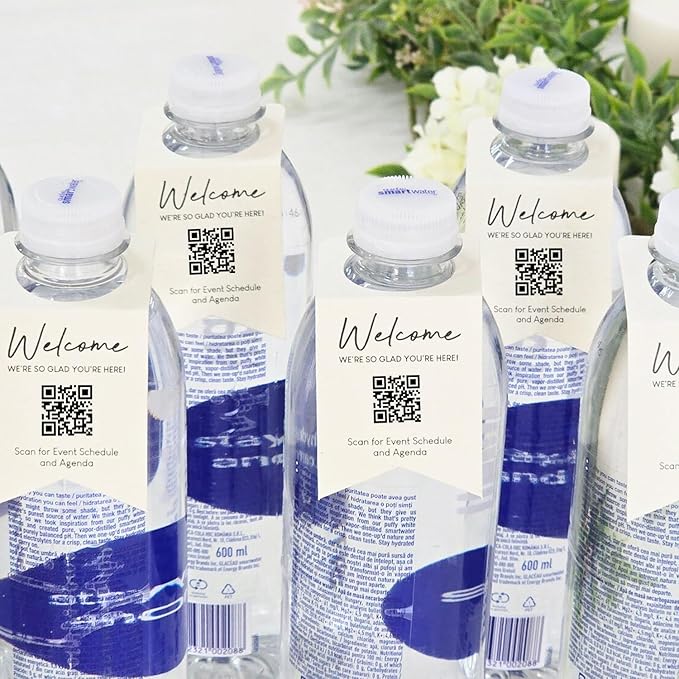Custom Water Bottle Hang Tags,Wine Bottle Labels Hangover Kit Tags,Personalized Water Bottle Labels for Reception,Welcome Bottle Tag for Hotel,Wedding,Birthday,Housewarming
