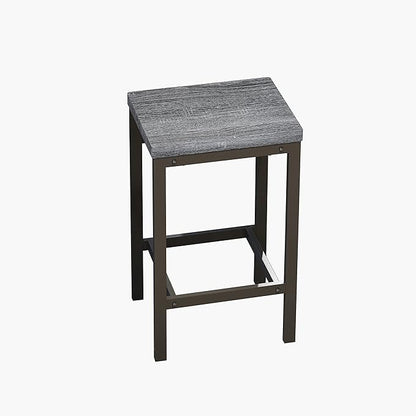 Harper & Bright Designs 4-Piece Dining Table Set, 60.2" L Solid Wood Dining Table with 3 Stools and Metal Frame for Kitchen Dining Room, Antique Grey
