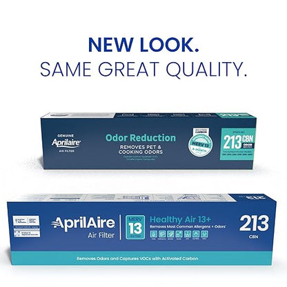 AprilAire 213CBN Replacement Filter for AprilAire Whole House Air Purifiers - MERV 13 with Carbon, Healthy Home Allergy + Odor Reduction, 20x25x4 Air Filter (Pack of 2)