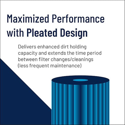 Pentair Pentek R50-BB Big Blue Sediment Water Filter, 10-Inch, Whole House Pleated Polyester Filter Cartridge, 10" x 4.5", 50 Micron, Pack of 8, White