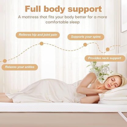 3 Inch Memory Foam Mattress Topper Queen Size, 2 Inch Cooling Egg Crate Gel Memory Foam Plus 1 Inch High Density Gel Bed Topper