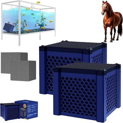 2pcs Cubic Water Trough Filter for Honeycomb Charcoal Activated Carbon Media, Suitable for Fish Tanks, Ponds, Livestock Tanks & Aquarium Purifiers