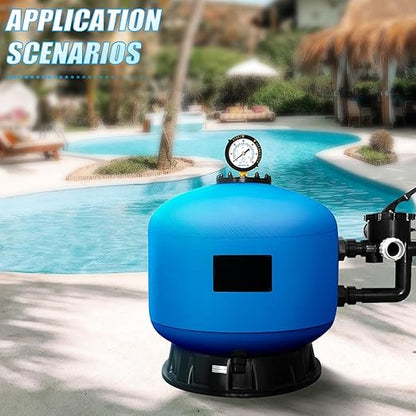 MEANLIN MEASURE 0~60Psi Plastic Frame 1/4" NPT Start and Clean Filter Pressure Gauge, Suitable for Swimming Pool, Spa, Aquarium (0-60Psi/0-4BAR/KIT, Lower Mount)