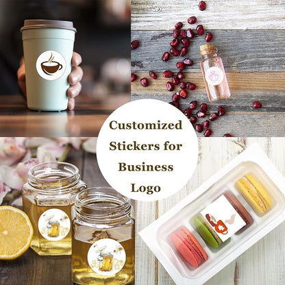 Custom Stickers 70-1000 Personalized Labels for Birthday Party Wedding, Customized Stickers for Business Logo(Flower)