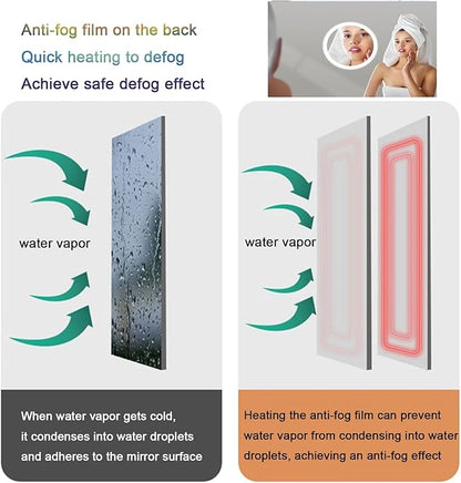 Smart Illuminated LED Bathroom Mirror，Bathroom Mirror with LED Lights，Energy-Saving LED Smart Mirrors，LED Mirror for Bathroom，with Demister Pad and Smart Touch Switch(H60*W90cm/H23.6*W35.4IN)