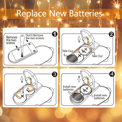 6 Pack Fairy Lights Battery Operated with Timer 2PCS Remote - 6.5ft 20LED Warm White Twinkle Lights Waterproof Silver Wire Fireflies Lights DIY Mason Jar Wedding Party Christmas Centerpiece Table Deco