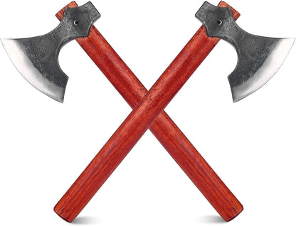 16" Throwing Axe Set with Beech Wood Handle, Professional Throwing Hatchet Set of Two, Viking Style Throwing Tomahawks with Steel Wedge for Adults' Competition and Outdoor Recreation, Red