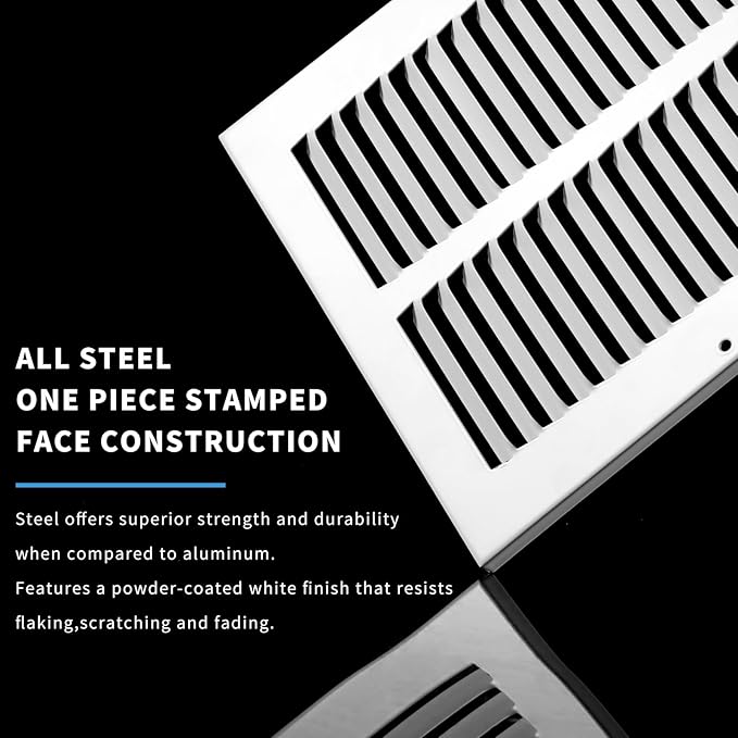 Return Vent Cover 30 x 12(Duct Opening Size),Air Return Vent Cover,Flat Vent Cover,Return Air Grilles,Outer Dimensions:31.75"Wx13.75"H(30"W x 12"H, Duct Opening)