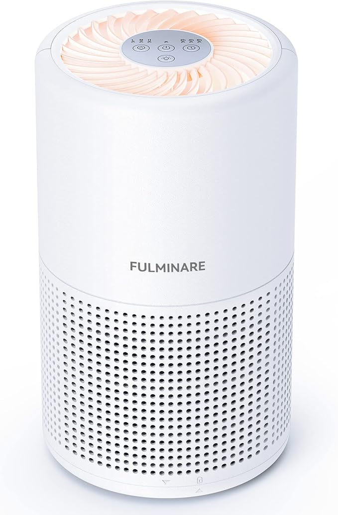Air Purifiers for Bedroom, FULMINARE H13 True HEPA Air Filter, Quiet Air Cleaner With Night Light, Portable Small Air Purifier for Home, Office, Living Room