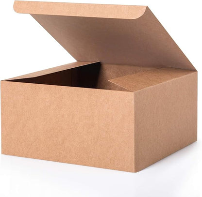 GEFTOL Gift Box 10 Pack 8 x 8 x 4 inches Fold Box Paper Gift Box Bridesmaids Proposal Box for Bridal Birthday Party Christmas（Brown）