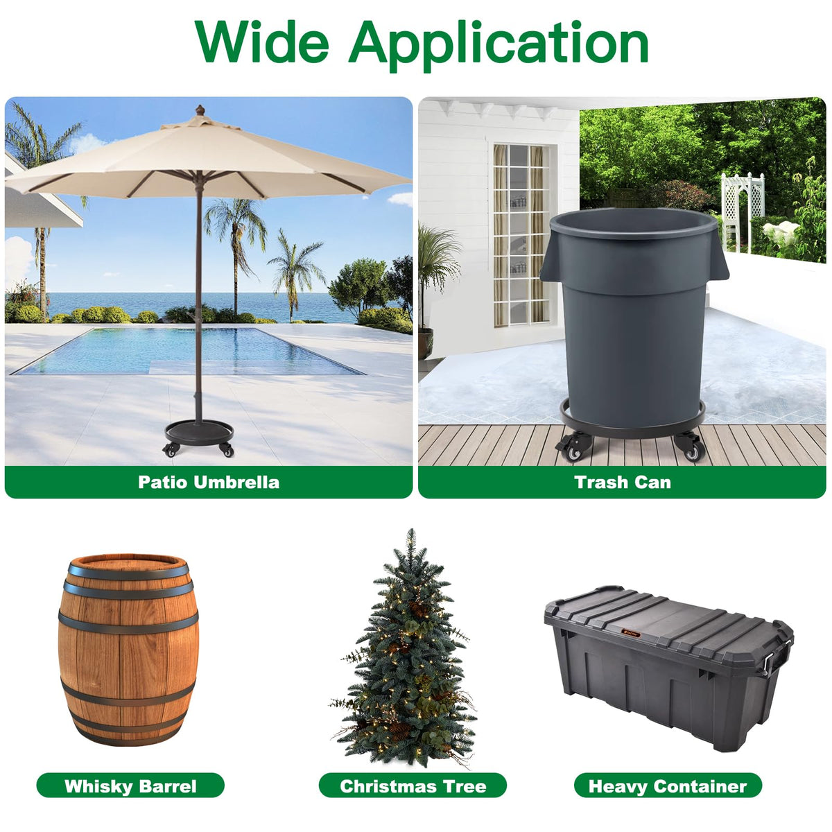 AMAGABELI GARDEN & HOME Plant Caddy with Wheels Heavy Duty 13“ 2 Pack Rolling Plant Stand Plant Dolly Iron Wheeled Lockable Casters Round Pot Mover Rollers Indoor Outdoor Planter Trolley Metal