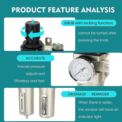 3/4" NPT Industrial Air Dryer for Compressor,4 Stage Air Compressor Water Separator System,Filter Oil Water Separator Dryer for Plasma Cutter and Paint Spray,Auto Drain