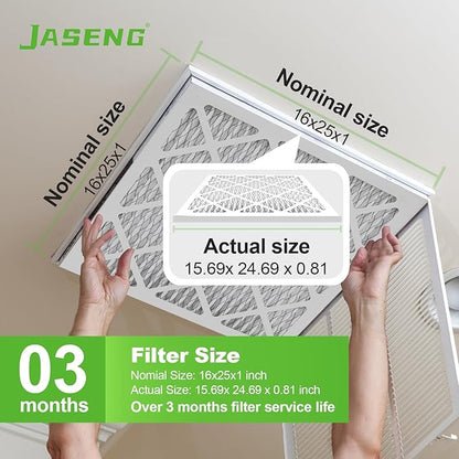 Furnace Filters 16x25x1 MERV 8, MPR 600, 4 Pack Air Filter for HVAC/AC Furnace - Actual Size: 15.75"x24.75"x0.75"