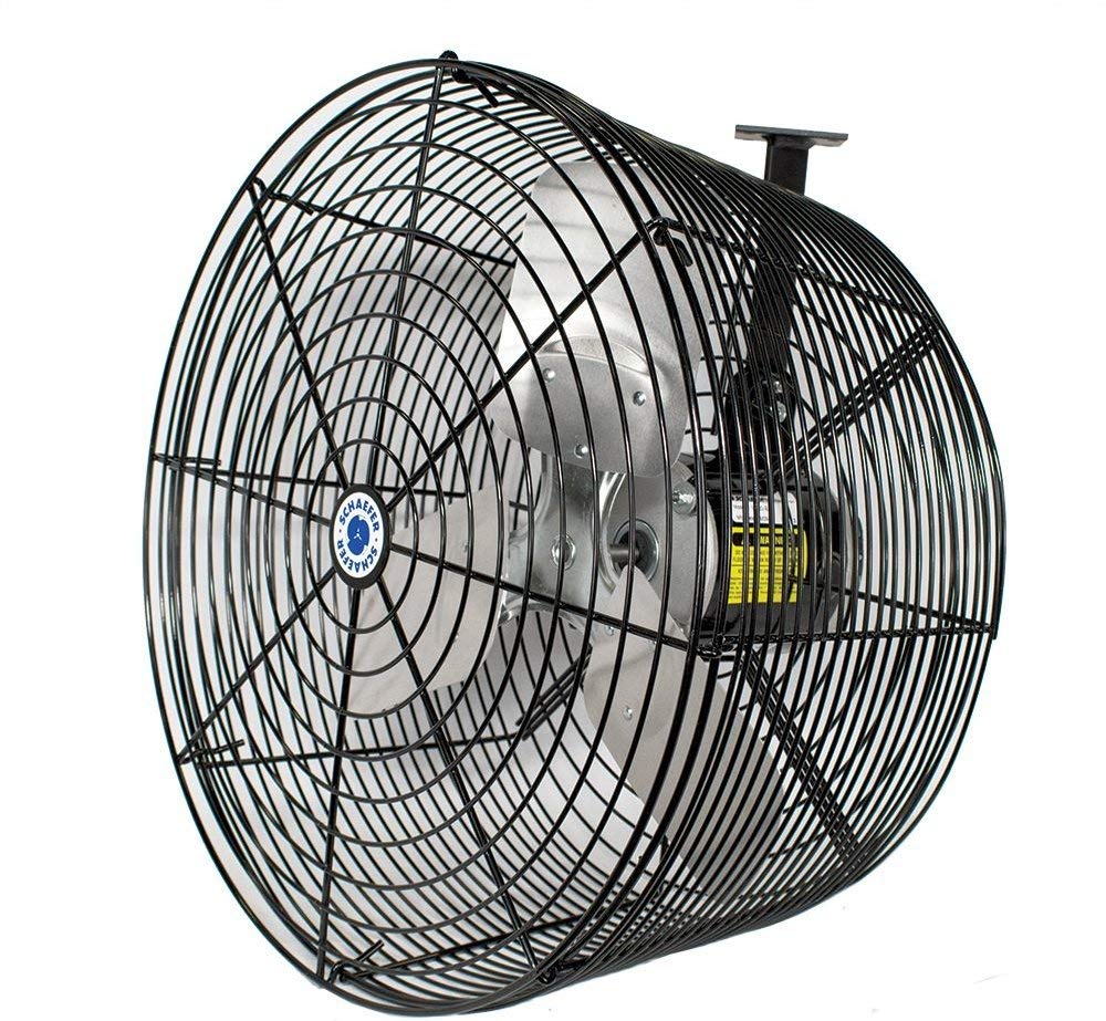 Schaefer VK20-B VersaKool Air Circulator Fan & Aluminum Blade, Ceiling Wall Mount Greenhouse Fan, 5470 CFM, 1/3 hp, Energy-Efficient Commercial use for Patio, Garage, Industrial & Workshop (Black)