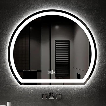 Bathroom Mirror with 3 Colour LED Lights, Lighted Bathroom Makeup Wall Mounted Mirror with Demister Pad, Touch Switch Mirror for Entryway, Bathroom, Vanity(35.4"/90cm)