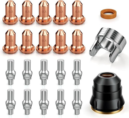 ARCCAPTAIN 23Pcs IPT60 Plasma Cutter Torch Consumables, .030" Plasma Cutter Accessories for ARCCAPTAIN CUT55 NON-HF, CUT55 MP and CUT60 Non-HF, Work with 20-30A Current