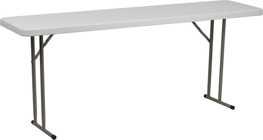Flash Furniture 6 ft Plastic Folding Training Table, Granite White | Durable Construction, Commercial Use