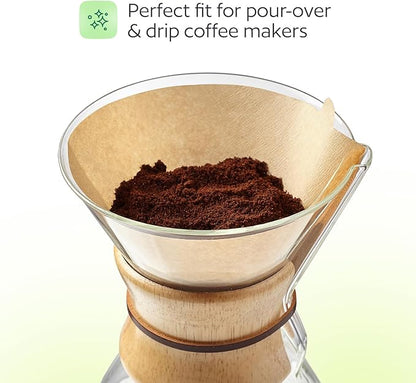 100 Count #4 Unbleached Paper Coffee Filters for Cuisinart, Ninja, BLACK+DECKER & other 8-12 Cup Coffee Makers - Perfect Paper Filter for Pour Over and Drip Coffee
